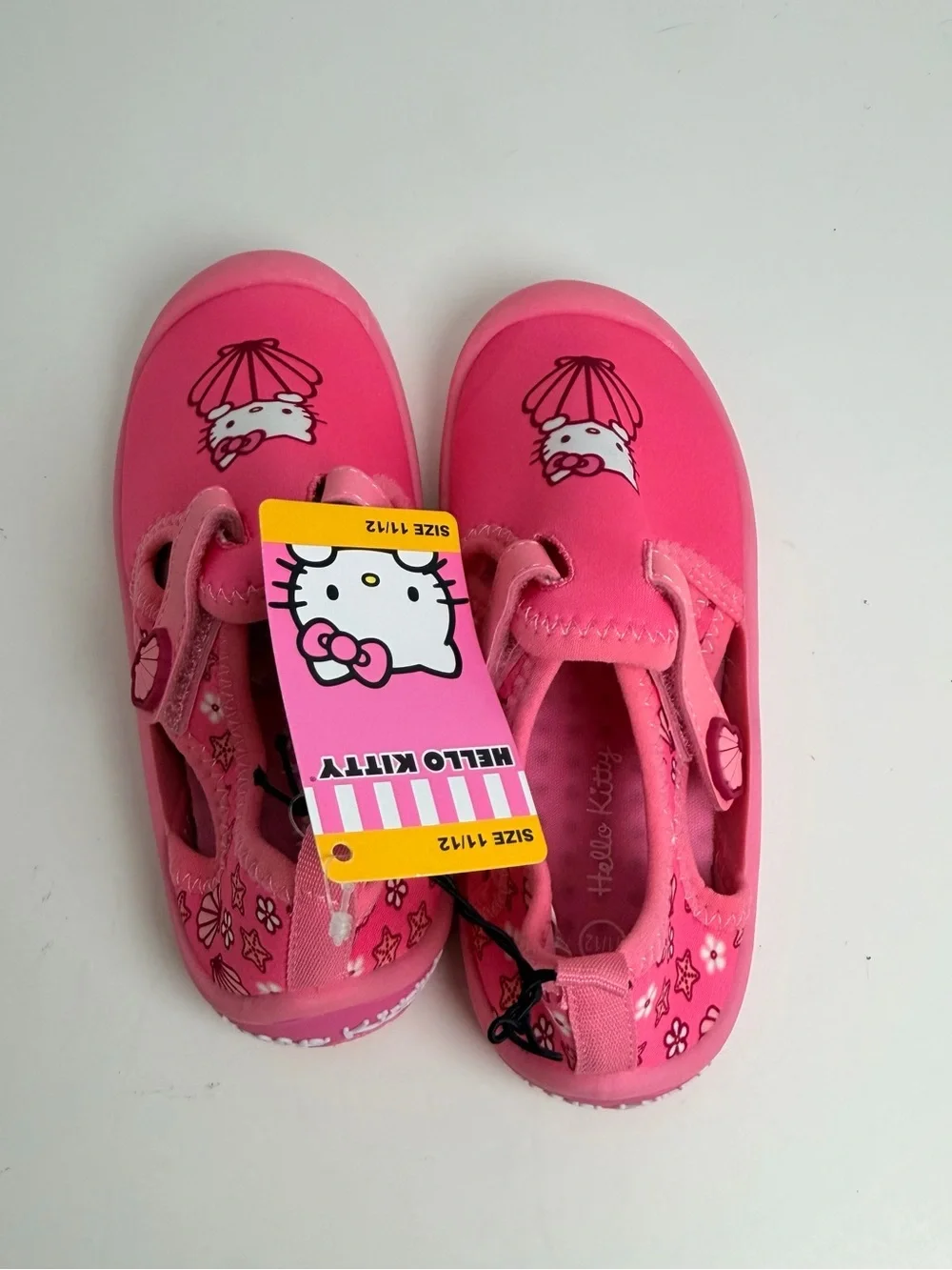 Hello Kitty Girls Pink Neoprene Hook-and-Loop Water Shoes